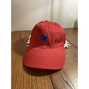 Bulldog Hat Cap Strap Back Red Embroidered Legacy Brand Cotton Adjustable Washed
